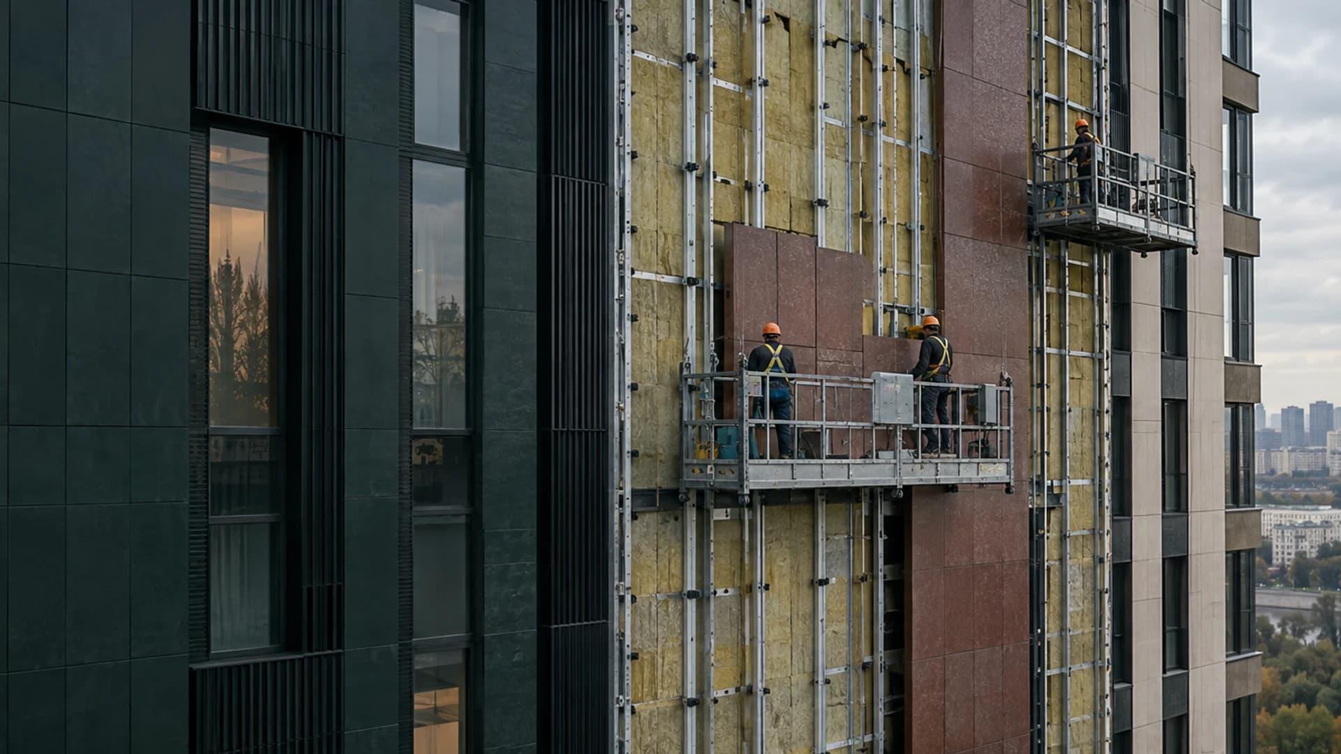 Монтаж современного вентилируемого фасада